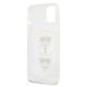 7. Etui Karl Lagerfeld Glitter Karl's & Choupette Head na iPhone 13 mini - srebrne