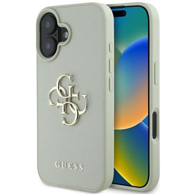 Etui Guess Grained Big 4G Logo Small Classic Logo na iPhone 16 - zielone