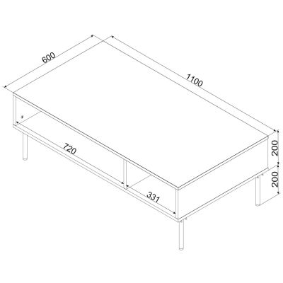 3. Stolik/ława PALAZZO BIS 110x60x40 czarny mat