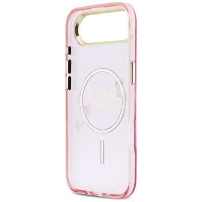 7. Etui Karl Lagerfeld IML Choupettes Karl  Script Logo MagSafe na iPhone Air - różowe