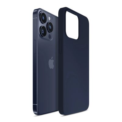 13. Etui 3mk Silicone Case na iPhone 16 Pro - granatowe