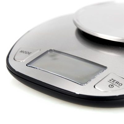 7. ELDOM WAGA KUCHENNA ELEKTRONICZNA WK320S RENA DOKŁADNOSĆ 1 G WAŻY DO 5 KG WYŚWIETLACZ LED STALOWA Z MISKĄ