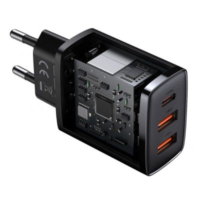 9. BASEUS ŁADOWARKA SIECIOWA 2XUSB, USB-C (CZARNA)