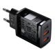 9. BASEUS ŁADOWARKA SIECIOWA 2XUSB, USB-C (CZARNA)