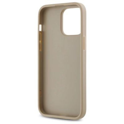 7. Etui DKNY Quilted Stack Logo na iPhone 14 Pro Max - beżowe