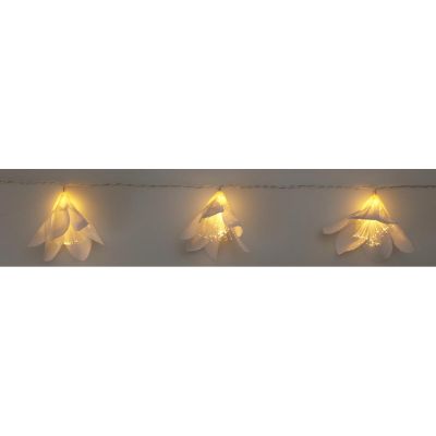 14. LAMPKI DRUCIKI NA BATERIE GIRLANDA 20 LED KWIATY CIEPŁY BIAŁY