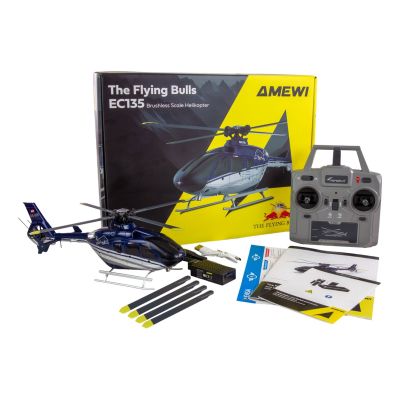 2. Amewi RC Helicopter EC135 z Li-Po Bateria 400mAh, niebieski