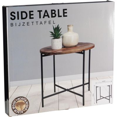 2. STOLIK KAWOWY BLAT DREWNIANY 48x38CM