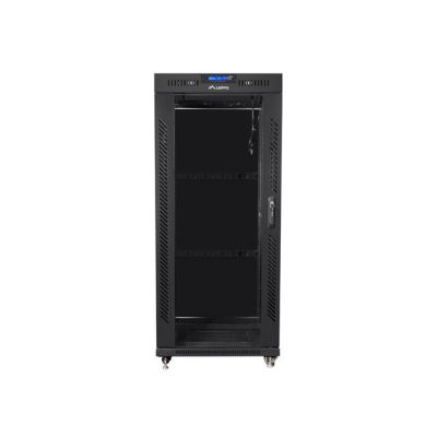 LANBERG SZAFA STOJĄCA RACK 19" 27U 600X600 DRZWI SZKLANE LCD CZARNA FF01-6627-12BL (FLAT PACK)