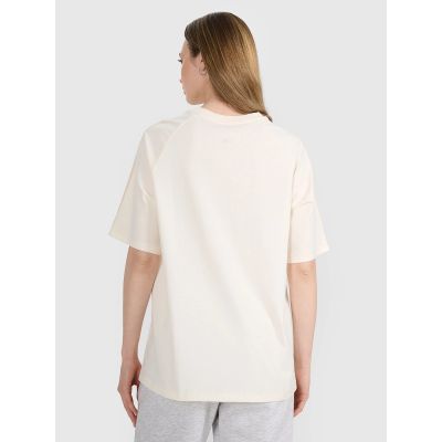 2. T-shirt oversize z nadrukiem damski  4F 4FRSS25TTSHF2791-11S