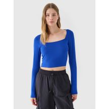 Longsleeve slim gładki damski 4F 4FRSS24TLONF499-36S
