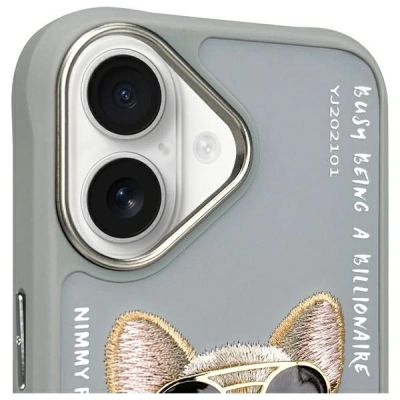 3. Etui Nimmy Glasses Cool Dog na iPhone 16 - szare