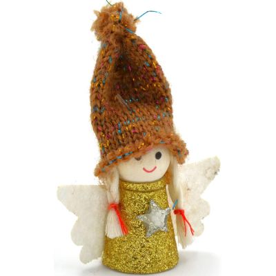 2. ZAWIESZKA ANIOŁEK ŚWIĄTECZNY ZŁOTY 7CM