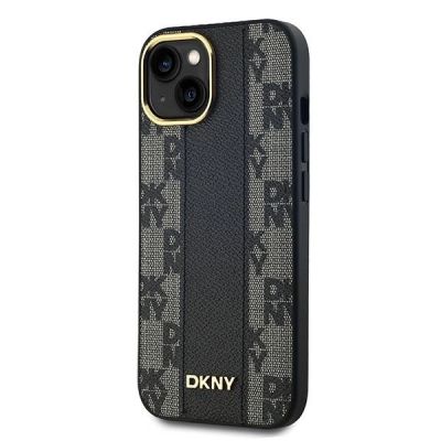 2. Etui DKNY Leather Checkered Mono Pattern MagSafe na iPhone 15 / 14 / 13 - czarne