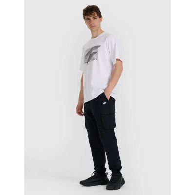 2. T-shirt regular z nadrukiem męski 4F 4FRAW25TTSHM3259-10S