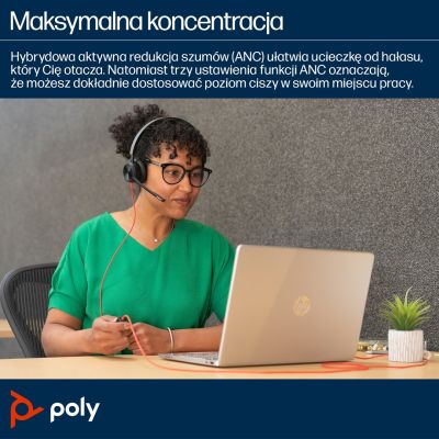 67. POLY Zestaw słuchawkowy Blackwire 8225 Stereo USB-C + przejściówka USB-C/A