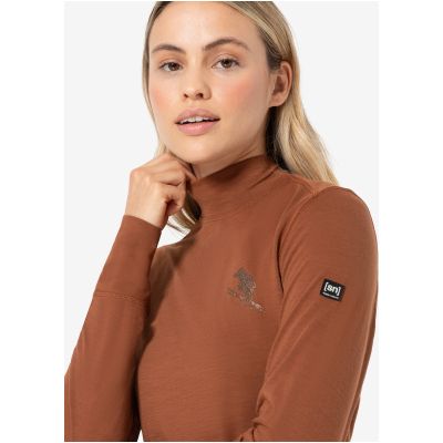 4. Koszulka termoaktywna z długim rękawem i półgolfem damska SUPER.NATURAL W Tundra 175 Turtleneck Flear brązowa