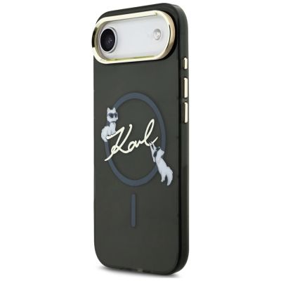 3. Etui Karl Lagerfeld IML Choupettes Karl  Script Logo MagSafe na iPhone Air - czarne