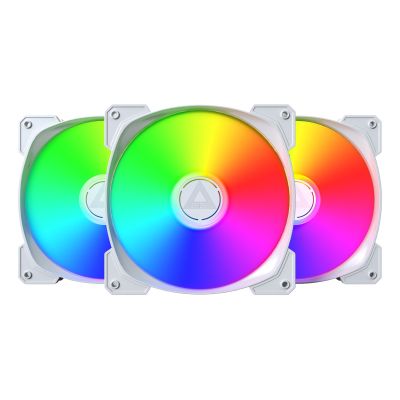 2. Wentylator MONTECH HP140 ARGB PWM 140x140x25 biały 3 szt. (HP140 ARGB PWM (W) 3 W 1)