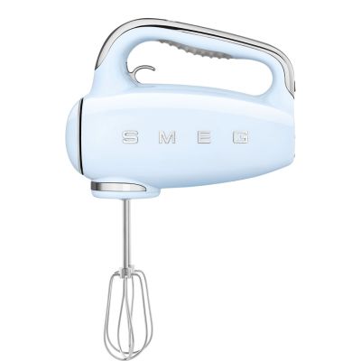 19. Mikser ręczny Smeg HMF01PBEU w stylu retro z lat 50. Pastelowy niebieski
