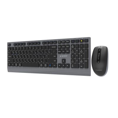 3. GEMBIRD BEZPRZEWODOWY ZESTAW KLAWIATURY + MYSZ DUAL MODE, 2.4 GHZ + BT, SLIM, UKŁAD RU, KOLOR CZARNY