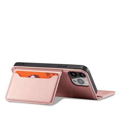 3. Magnet Card Case etui do iPhone 13 Pro Max pokrowiec portfel na karty kartę podstawka różowy
