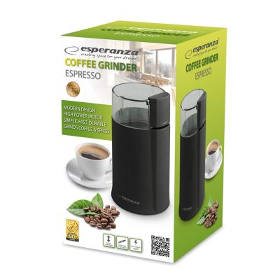 14. Młynek do kawy Esperanza Espresso EKC001K (160W; udarowy; kolor czarny)