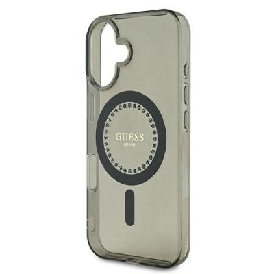 6. Etui Guess IML Rhinestones MagSafe na iPhone 16 Plus - czarne