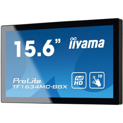 4. iiyama ProLite TF1634MC-B8X monitor komputerowy 39,6 cm (15.6") 1920 x 1080 px Full HD LED Ekran dotykowy Przeznaczony dla wielu użytkowników Czarny