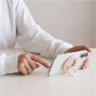 18. Uchwyt magnetyczny Tech-Protect MMR700 Lamano MagSafe na telefon - różowo-złoty