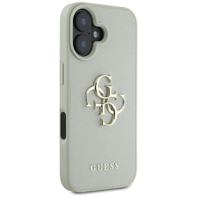 4. Etui Guess Grained Big 4G Logo Small Classic Logo na iPhone 16 - zielone