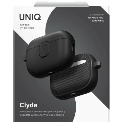 6. Etui UNIQ Clyde na AirPods Pro 3 - czarno-szare