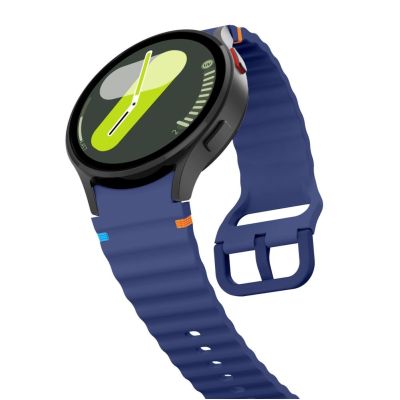 3. Pasek Tech-Protect Silicone Sport na Samsung Galaxy Watch 4 / 5 / 5 Pro / 6 / 7 / FE - niebieski