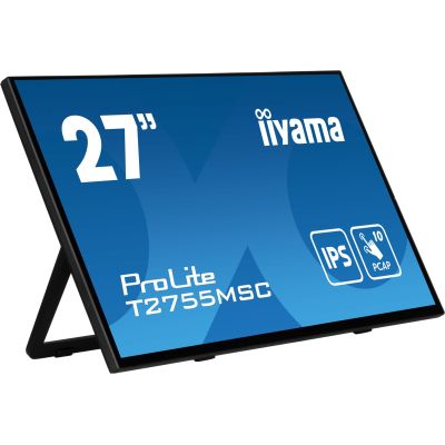 10. iiyama ProLite T2755MSC-B1 monitor komputerowy 68,6 cm (27") 1920 x 1080 px Full HD LED Ekran dotykowy Blad Czarny