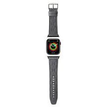 Pasek Karl Lagerfeld Saffiano Monogram na Apple Watch 38/40/41mm - srebrny
