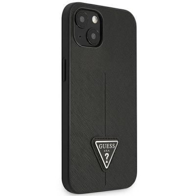 4. Etui Guess Saffiano Triangle Logo na iPhone 14 Plus - czarne