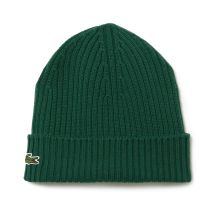 Czapka zimowa wełniana Lacoste Ribbed Wool Beanie Zielona - RB0001-132