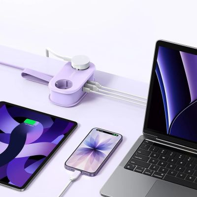 3. Listwa zasilająca Orico AP3 20W GaN 5w1 2x AC + 2x USB-A + 1x USB-C - fioletowa