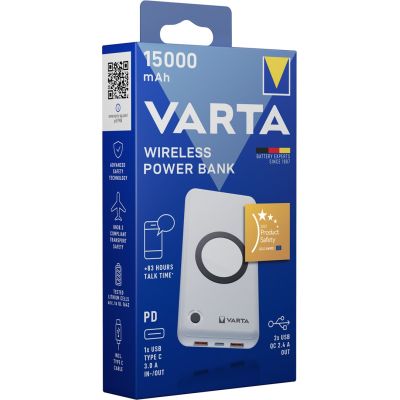 9. Varta 57908 101 111 bank mocy Litowo-polimerowy (LiPo) 15000 mAh Bezprzewodowe ładowanie Biały