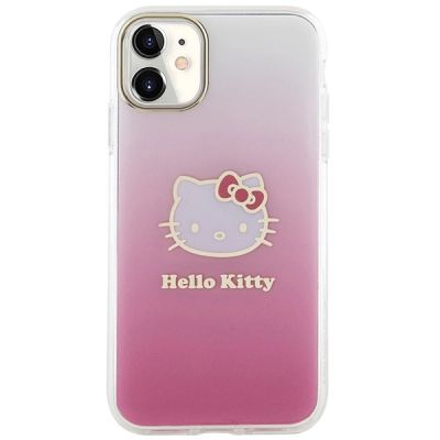 3. Etui Hello Kitty IML Gradient Electrop Kitty Head na iPhone 11 / Xr - różowe