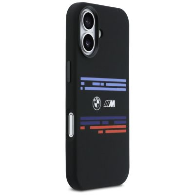 4. Etui BMW M Silicon Horizontal Line MagSafe na iPhone 17 - czarne