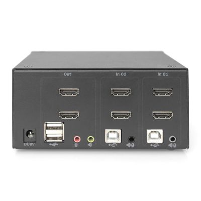 7. Przełącznik KVM, 2-portowy, podwójny wyświetlacz, 4K, HDMI