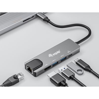 5. Equip 133489 stacja dokująca Przewodowa USB 3.2 Gen 1 (3.1 Gen 1) Type-C Szary