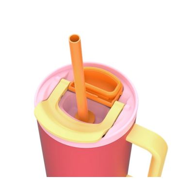 24. Kubek termiczny ze słomką Kambukka Rio Tumbler 950ml, Pink Papaya