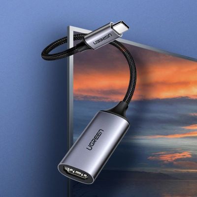 2. Ugreen przejściówka adapter USB Typ C - HDMI 2.0 4K@60 Hz Thunderbolt 3 do MacBook / PC szary (70444)