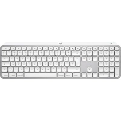 2. Logitech Master MX Keys S for Mac klawiatura Biuro RF Wireless + Bluetooth QWERTY Amerykański międzynarodowy Aluminium, Biały