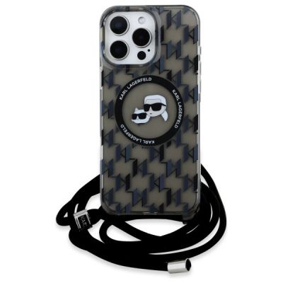 2. Etui Karl Lagerfeld IML Crossbody Monogram Karl & Choupette Head MagSafe na iPhone 16 Pro Max - czarne