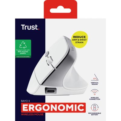 2. Mysz Trust BAYO II ERGONOMIC WIRELESS White