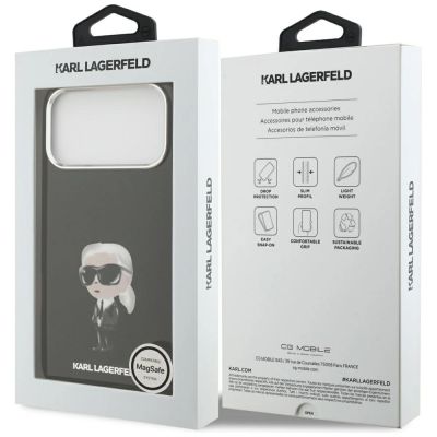 8. Etui Karl Lagerfeld IML Aquarelle Karl & Logo MagSafe na iPhone 17 Pro Max - czarne