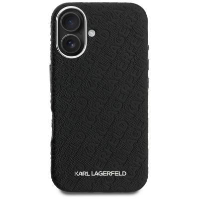 3. Etui Karl Lagerfeld FW Stamped Karl MagSafe na iPhone 16 - czarne